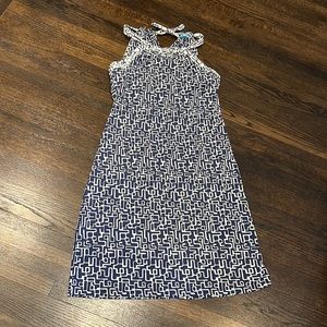 J.McLaughlin pullover halter dress size x-small navy & white